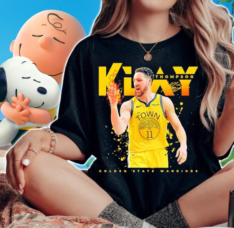 Klay Thompson On Fire Golden State Warriors Basketball Shirt t-shirt woman shirt