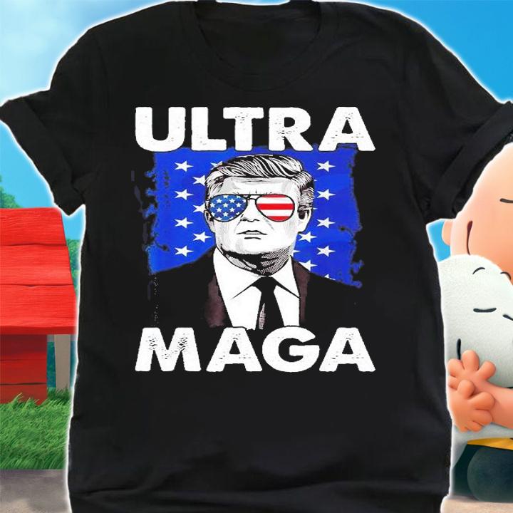 Retro Grunge Ultra Maga Trump USA Flag Anti Biden Patriotic T-Shirt t-shirt shirt