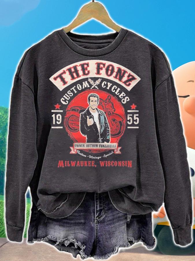 The Fonz Custom Cycles 1955 Owner Arthur Fonzarelli Milwaukee Wisconsin T-shirt t-shirt sweatshirt