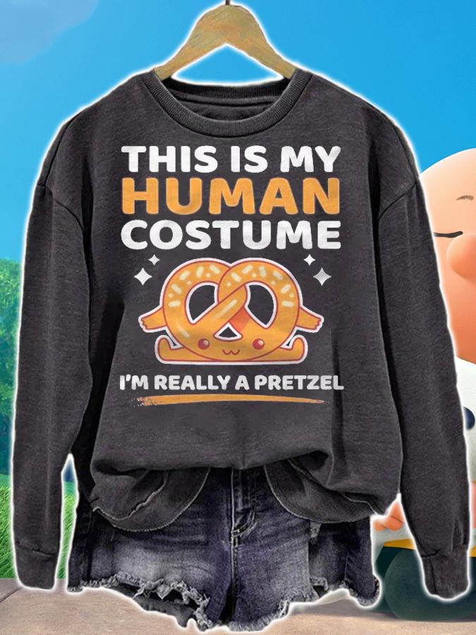 This Is My Human Costume Im Really A Pretzel Halloween Shirt t-shirt sweatshirt