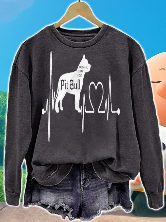 Pitbull Dog Heartbeat Ekg My Dogs Are My Cardio T-shirt t-shirt sweatshirt