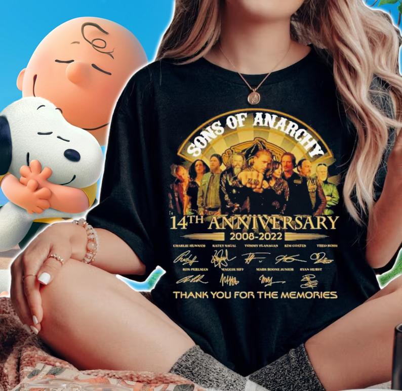Sons Of Anarchy 14th Anniversary 2008-2022 Signatures Thank You For The Memories Shirt t-shirt woman shirt