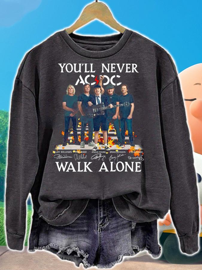 ACDC Band You'll Never Walk Alone Signatures Abbey Road t-shirt
