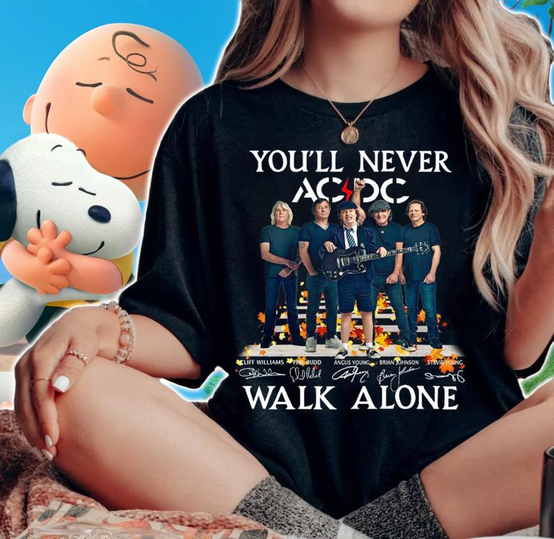 ACDC Band You'll Never Walk Alone Signatures Abbey Road t-shirt