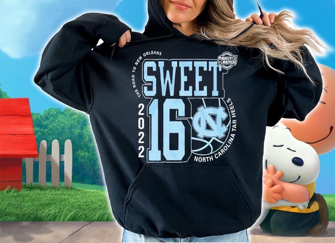 Carolina Tar Heels March Madness Sweet 16 NCAA The Road To New Orleans 2022 T-Shirt t-shirt hoodie