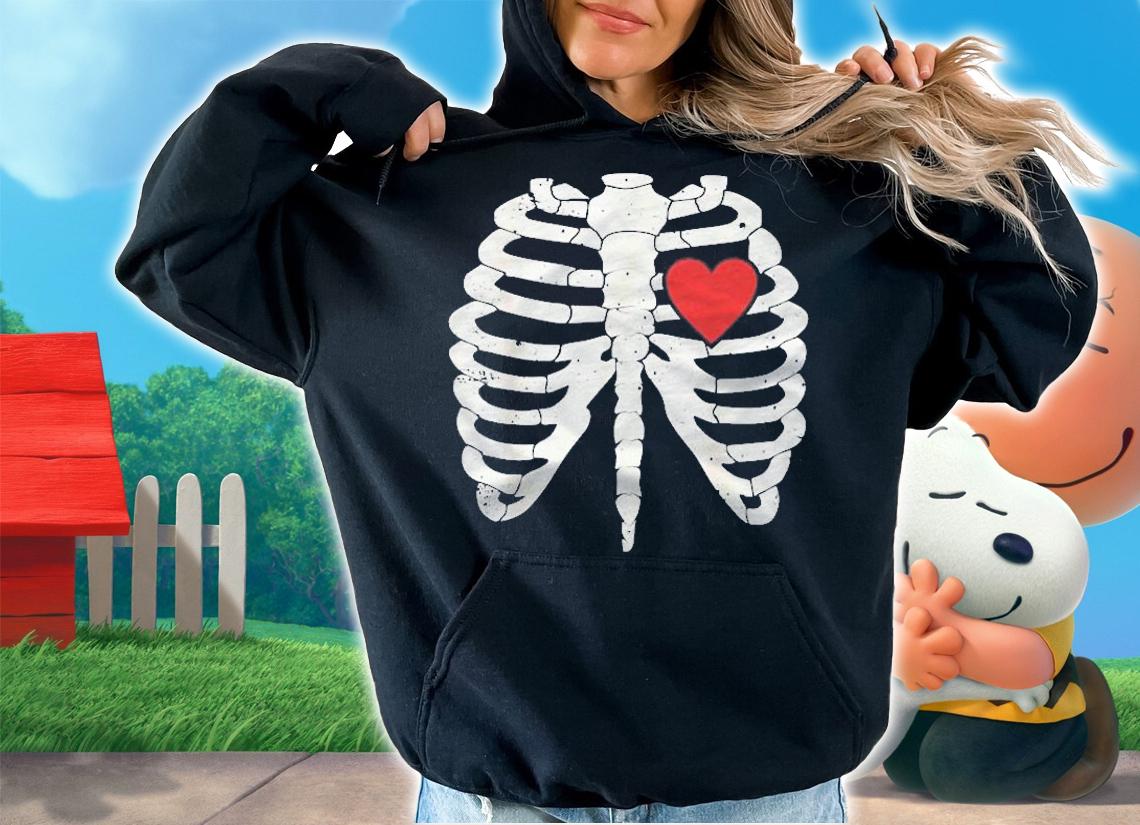 Halloween Skeleton Rib Cage Red Heart Anatomy Costume Funny Shirt t-shirt hoodie