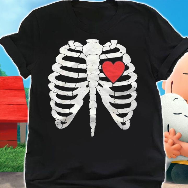 Halloween Skeleton Rib Cage Red Heart Anatomy Costume Funny Shirt t-shirt shirt