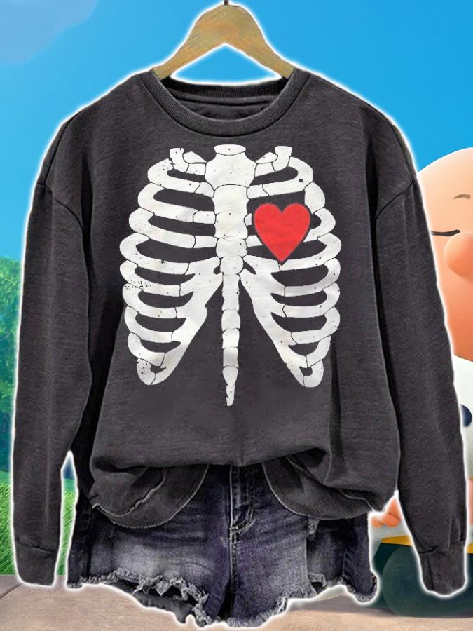 Halloween Skeleton Rib Cage Red Heart Anatomy Costume Funny Shirt t-shirt sweatshirt