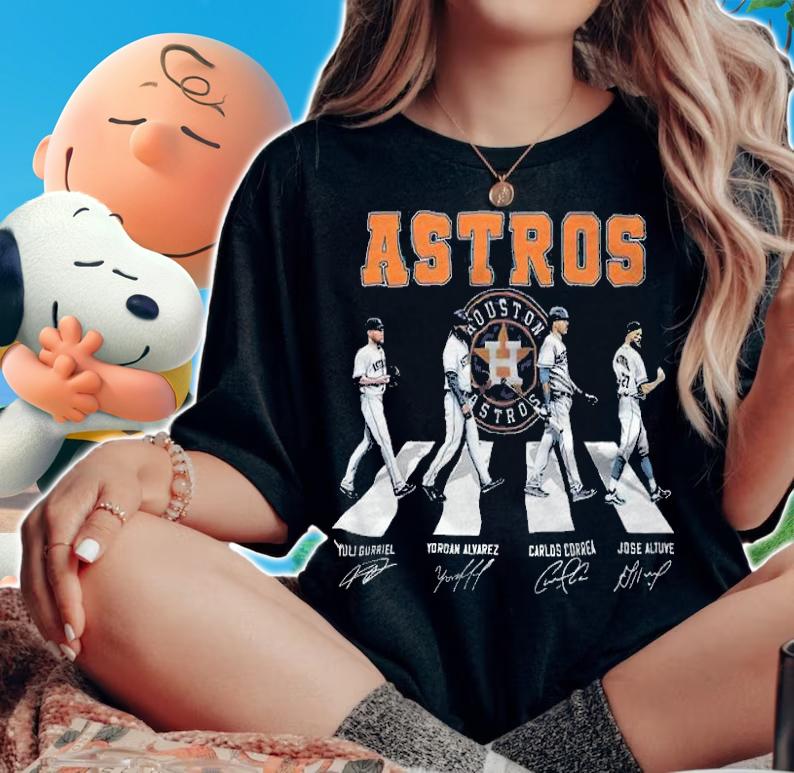 Houston astros gurriel alvarez correa altuve abbey road signatures shirt t-shirt