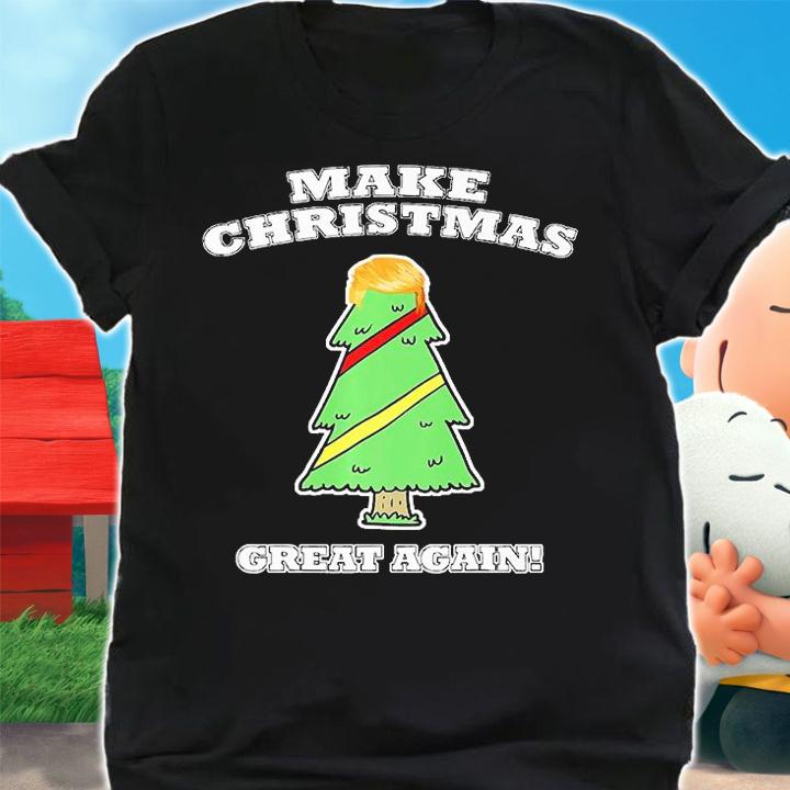 Make Christmas Great Again Tree With Trump's Hair T-Shirt t-shirt shirt