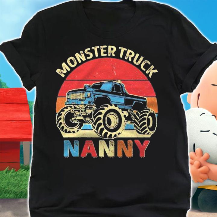 Monster Truck Nanny Matching Family Birthday Party Shirt t-shirt