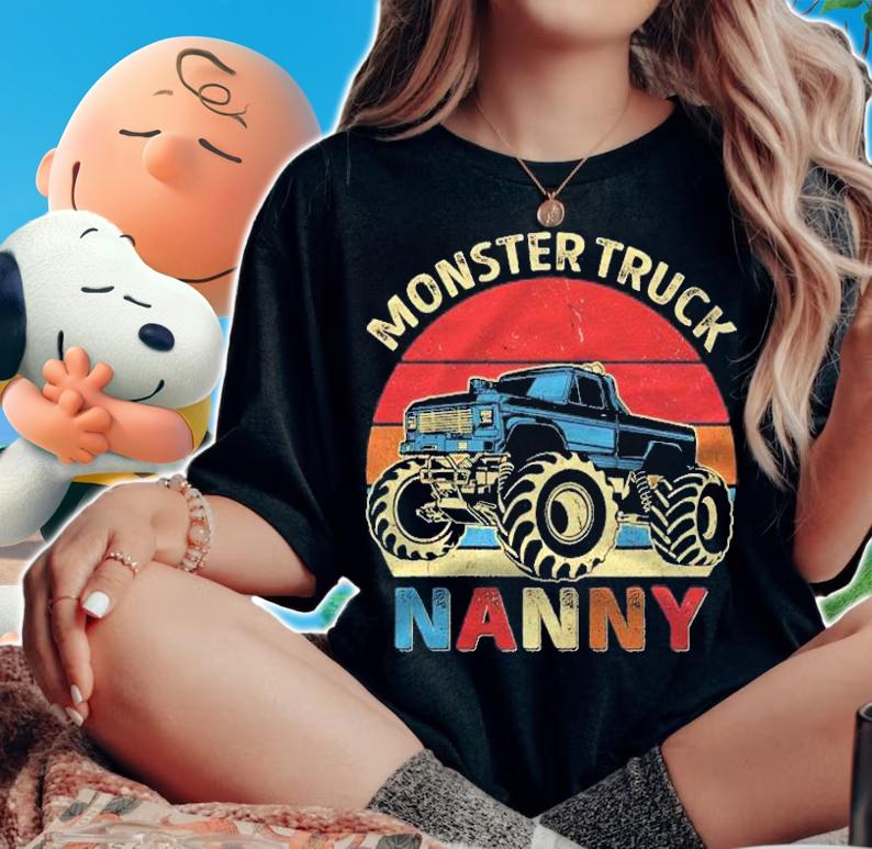 Monster Truck Nanny Matching Family Birthday Party Shirt t-shirt