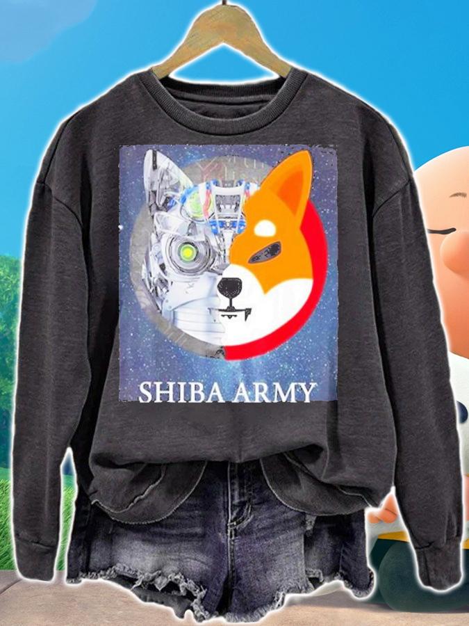 Shibu Inu Crypto Shiba Army Hold To The Moon T-Shirt t-shirt sweatshirt