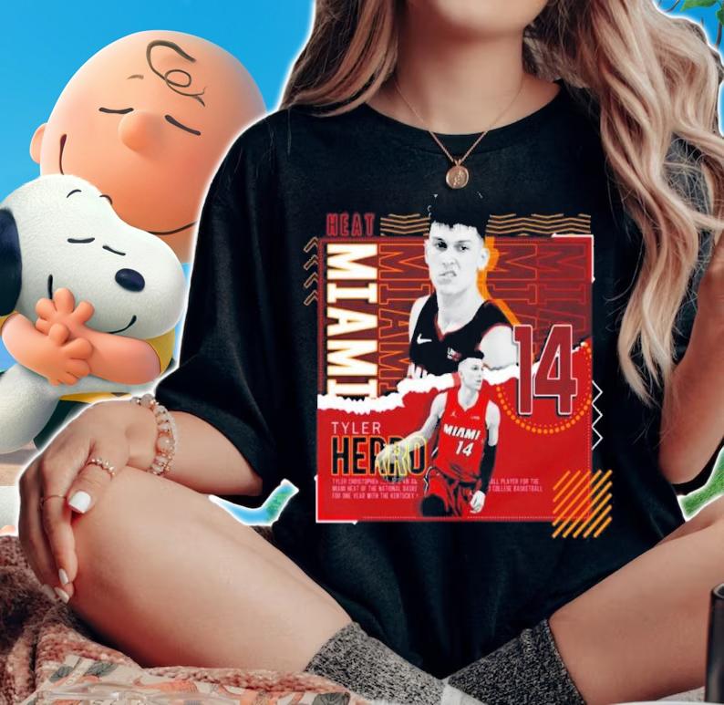 Tyler Herro Miami Heat Basketball Paper Poster Heat Shirt t-shirt woman shirt