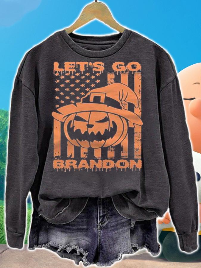F Joe Biden let's Go Brandon Joe Biden Meme Halloween USA Flag T-Shirt t-shirt