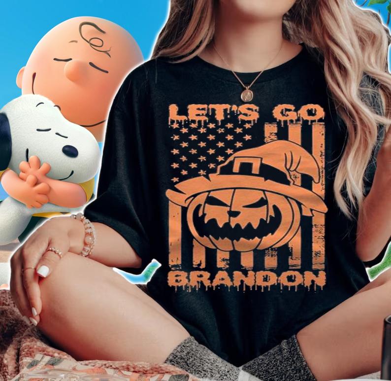 F Joe Biden let's Go Brandon Joe Biden Meme Halloween USA Flag T-Shirt t-shirt