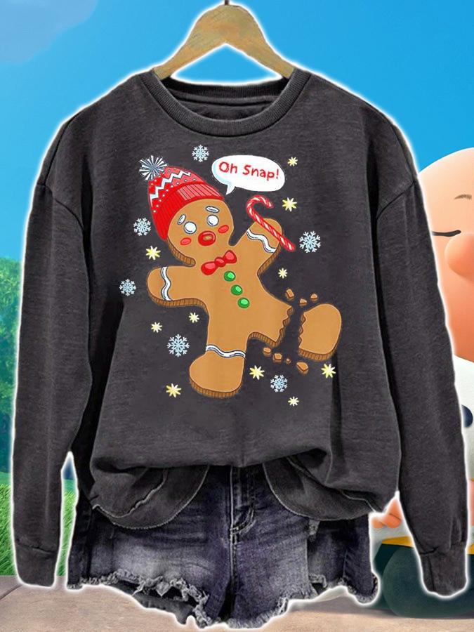 Gingerbread Man Cookie X Mas Oh Snap Funny Cute Christmas T-Shirt t-shirt sweatshirt