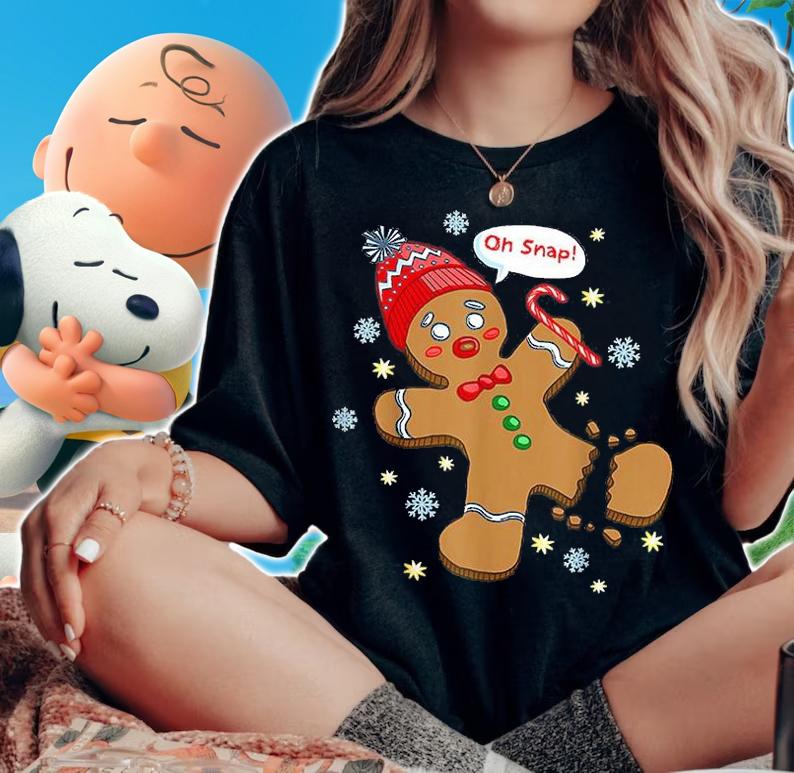 Gingerbread Man Cookie X Mas Oh Snap Funny Cute Christmas T-Shirt t-shirt woman shirt