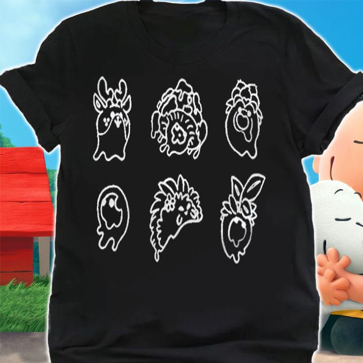 Slimecicle forest smile line T-shirt t-shirt