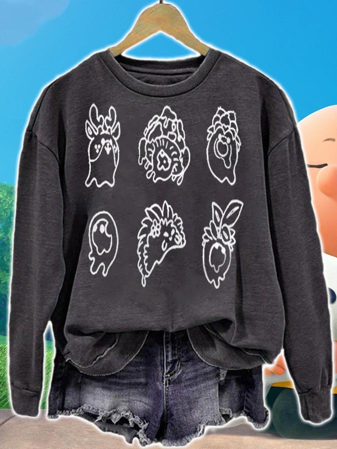 Slimecicle forest smile line T-shirt t-shirt
