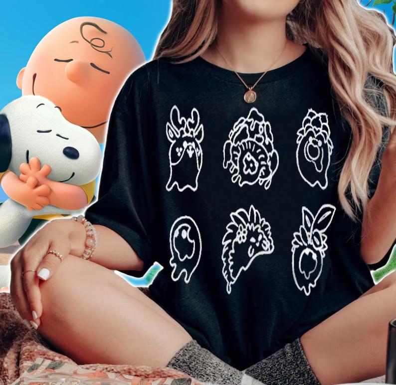 Slimecicle forest smile line T-shirt t-shirt