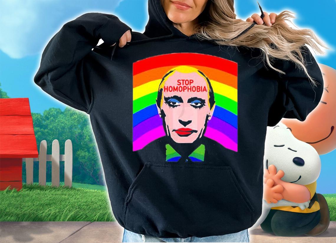 Stop Homophobia Putin Protest Graphic Gay Pride T-Shirt t-shirt hoodie