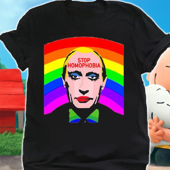 Stop Homophobia Putin Protest Graphic Gay Pride T-Shirt t-shirt shirt