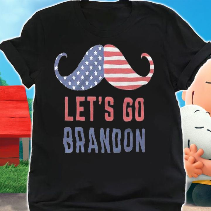 Let's Go Brandon Moustache USA Flag T-Shirt t-shirt