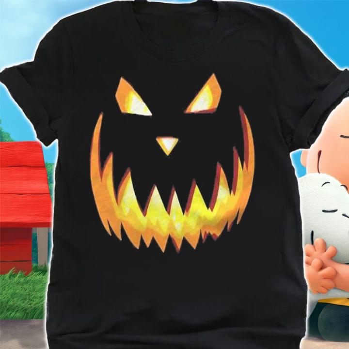 Scary Halloween Shirt Evil Grin Pumpkin Smile Jack O Lantern Shirt t-shirt shirt