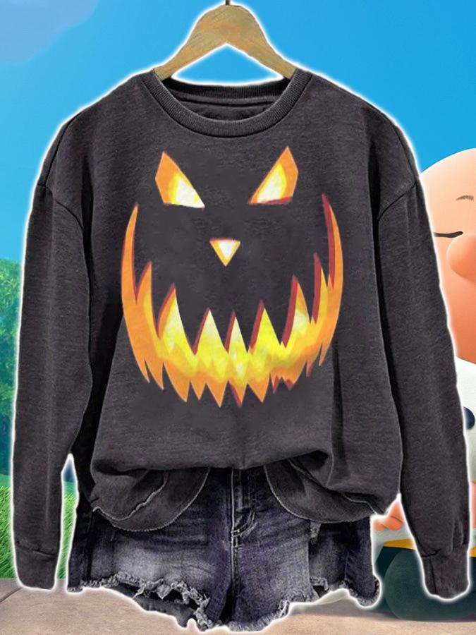 Scary Halloween Shirt Evil Grin Pumpkin Smile Jack O Lantern Shirt t-shirt sweatshirt