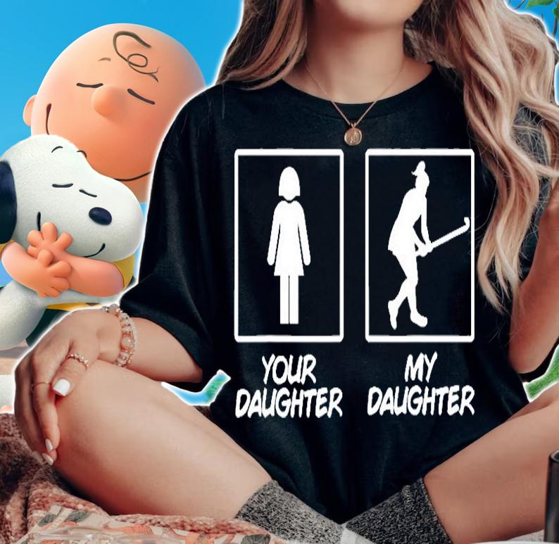 Funny Hockey Girl Daughter Mom Dad Sticks T-Shirt woman shirt