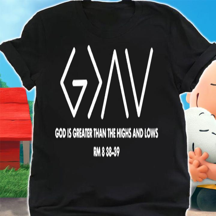 God Is Greater Than The Highs And Lows Rm 8 38-29 T-Shirt shirt