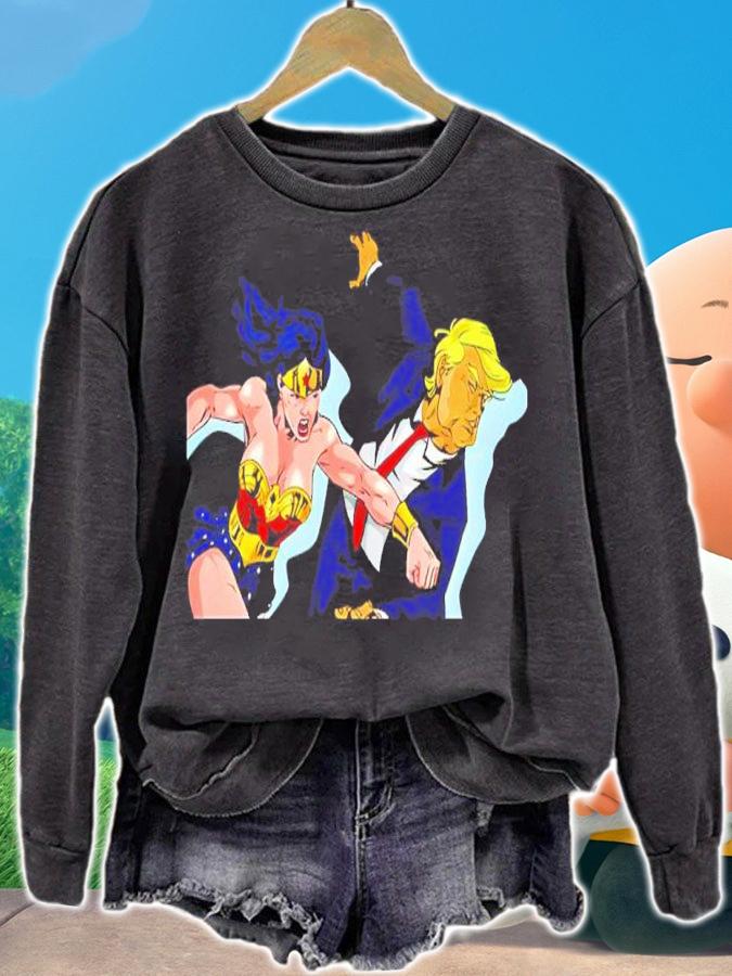 Wonder Woman Hit Donald Trump Shirt sweatshirt