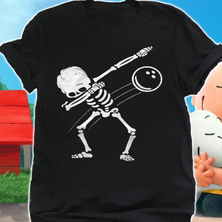 Dabbing Skeleton Bowling Ball Halloween Gift Classic Shirt shirt