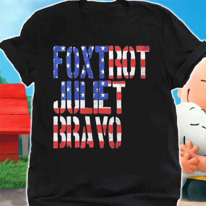 Foxtrot Juliet Bravo American flag shirt