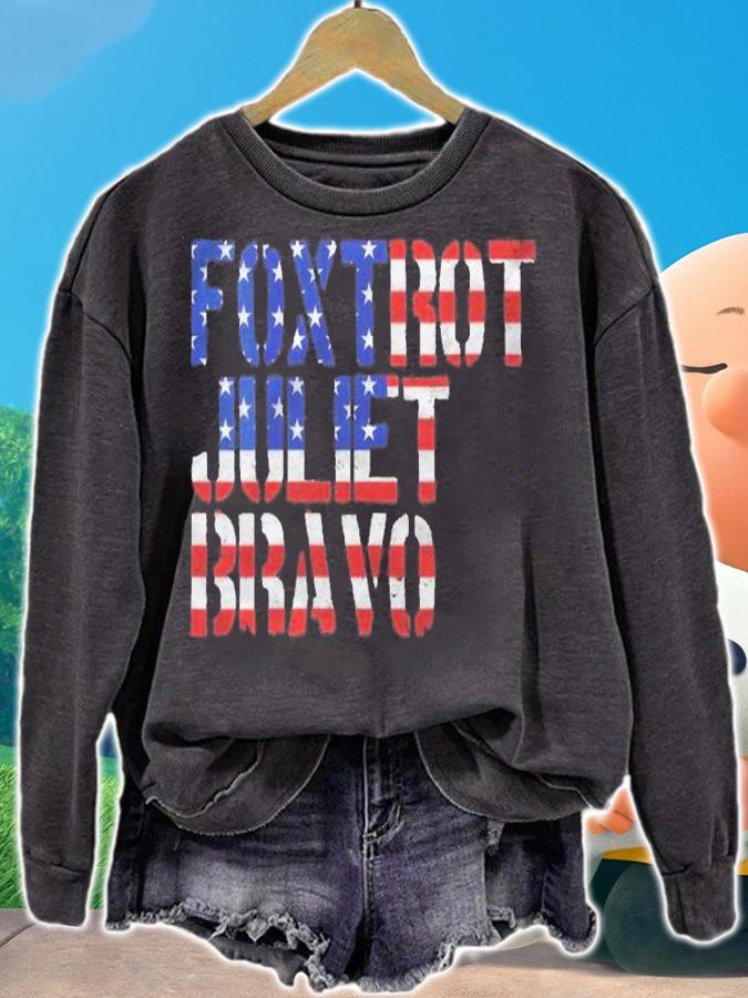 Foxtrot Juliet Bravo American flag shirt