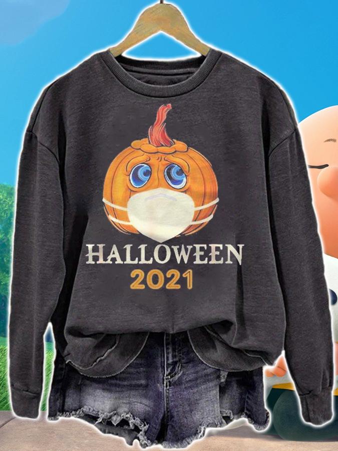 Halloween 2021 Pumpkin With Face Mask Halloween Classic Shirt