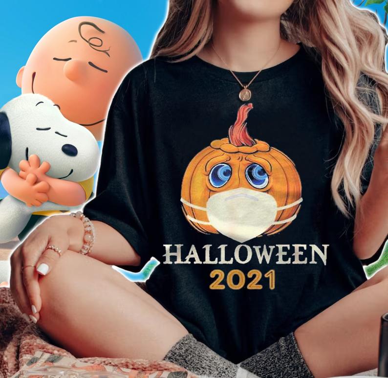 Halloween 2021 Pumpkin With Face Mask Halloween Classic Shirt