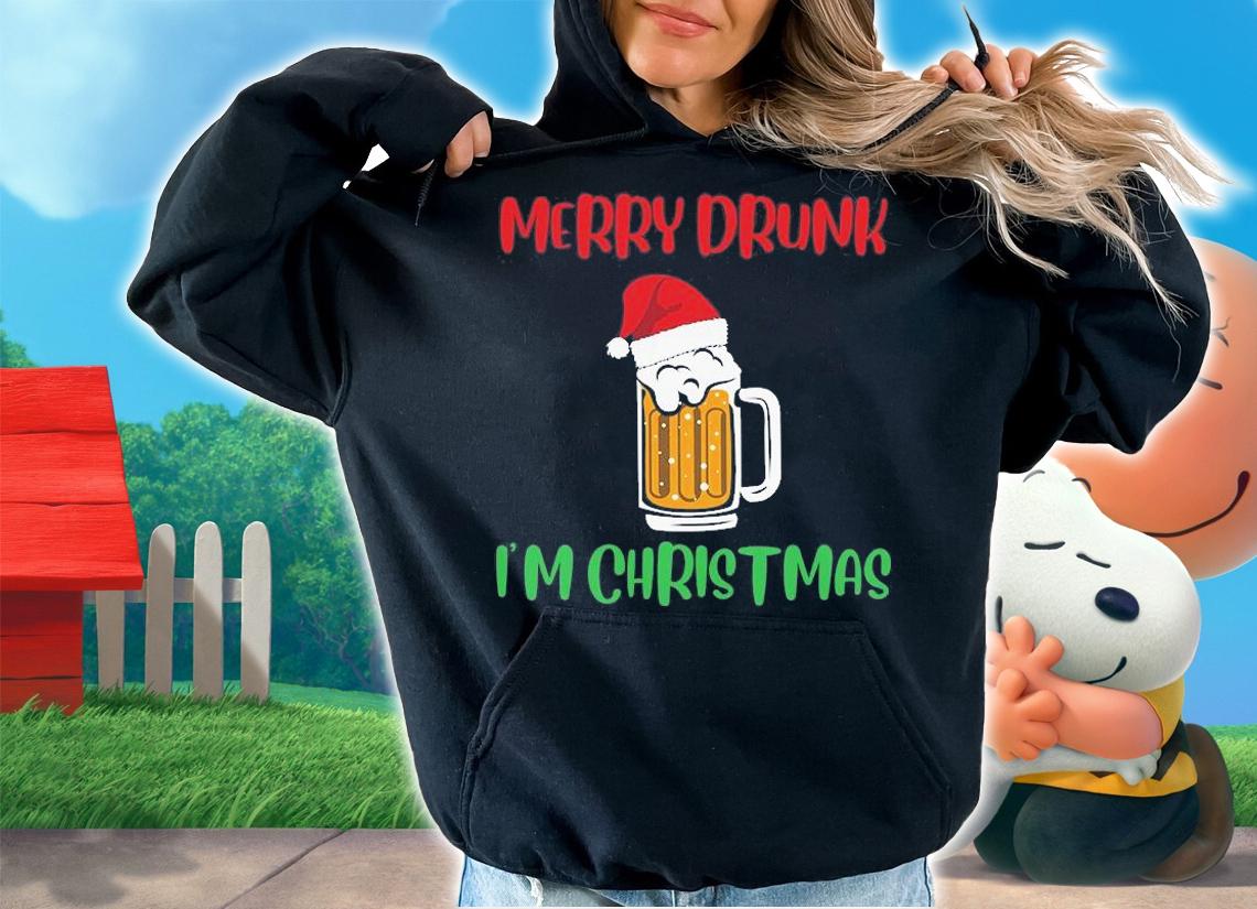 Merry Drunk Im Christmas, Funny Santa, Funny Christmas, Santa Claus T-Shirt hoodie