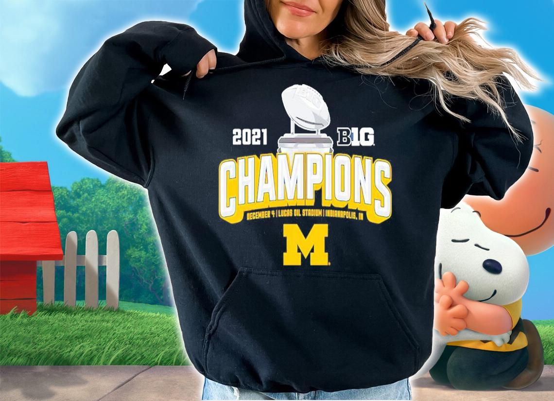 Michigan Wolverines Blue 84 Youth 2021 Big Ten Football Conference Champions Locker Room T-Shirt hoodie