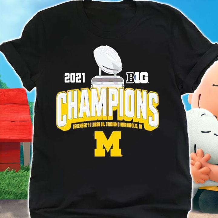Michigan Wolverines Blue 84 Youth 2021 Big Ten Football Conference Champions Locker Room T-Shirt shirt