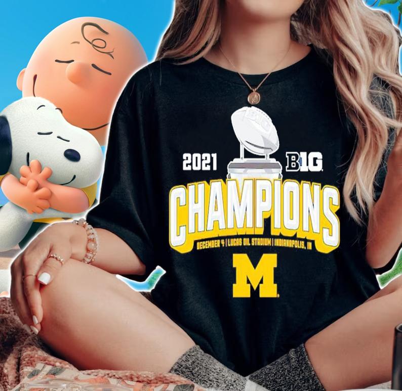 Michigan Wolverines Blue 84 Youth 2021 Big Ten Football Conference Champions Locker Room T-Shirt woman shirt