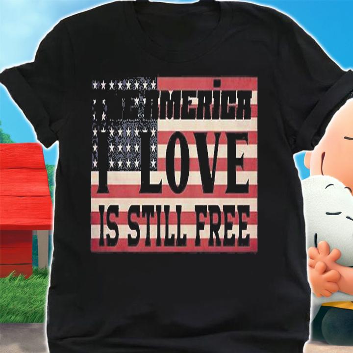 The America I Love Is Still Free USA Flag Retro T-Shirt shirt