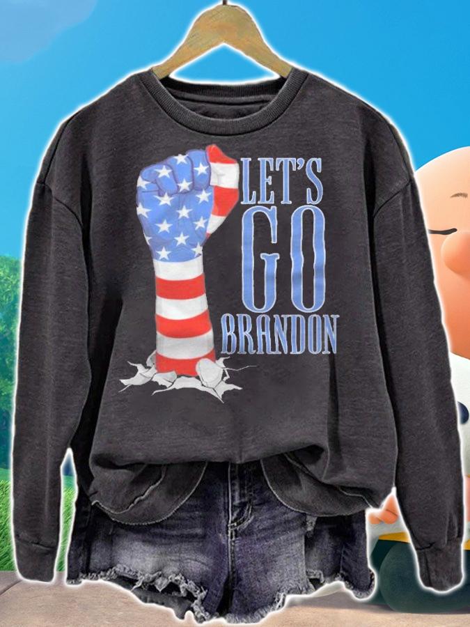 F Joe Biden let's Go Brandon Fist USA Flag Impeach Biden T-Shirt sweatshirt