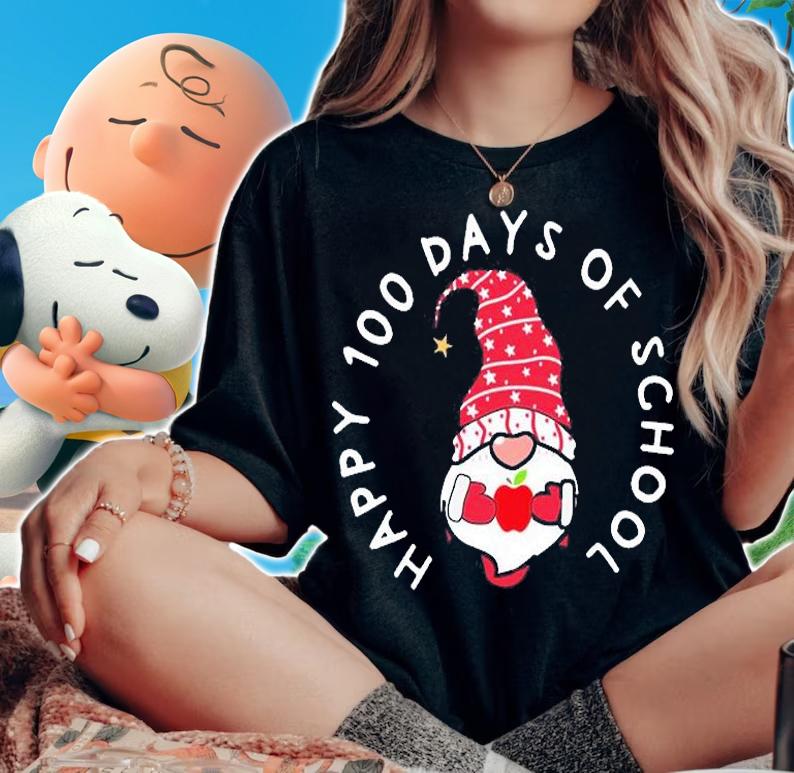 Funny 100 Days Of School Cute Gnome Shirt