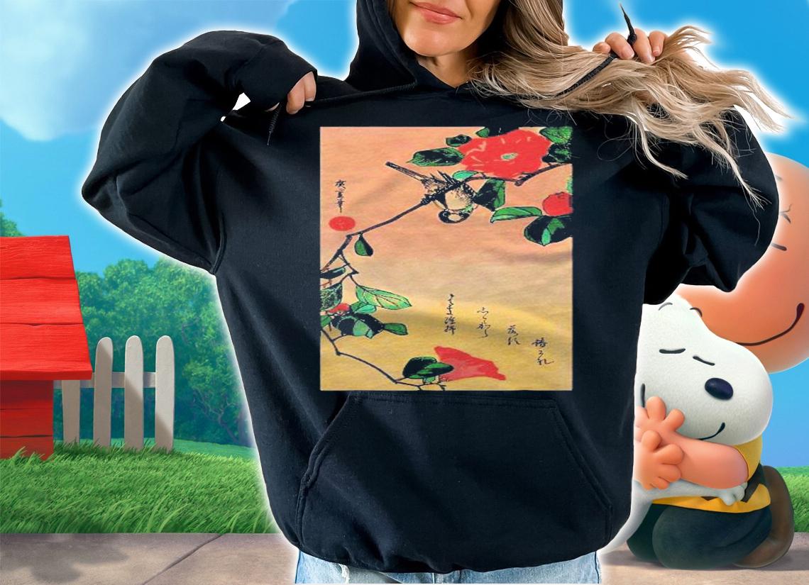 Japanese Art Sunset Bird Cherry Blossom Graphic shirt hoodie