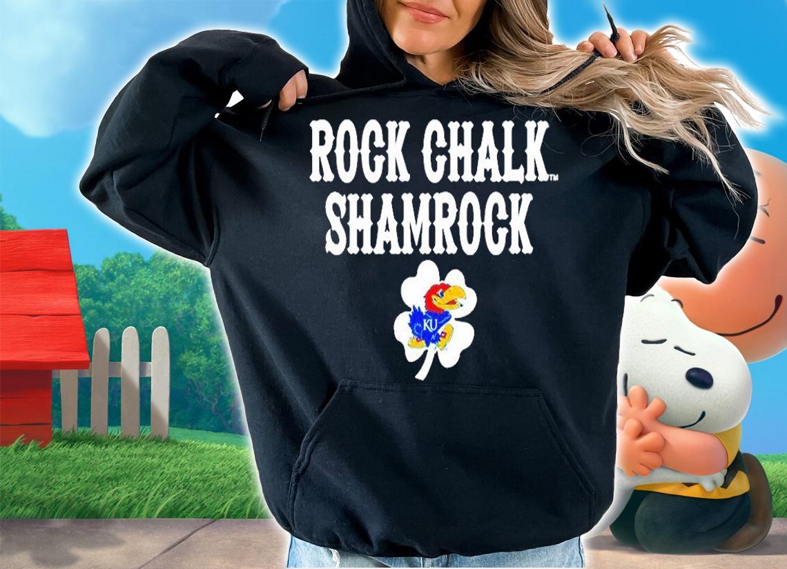 Kansas Jayhawks Rock Chalk Shamrock St Patricks Day T-Shirt hoodie