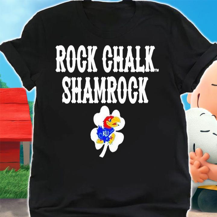 Kansas Jayhawks Rock Chalk Shamrock St Patricks Day T-Shirt shirt