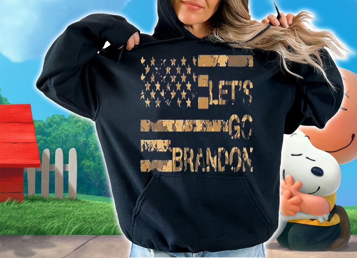 Let's Go Brandon Camouflage American Flag T-Shirt