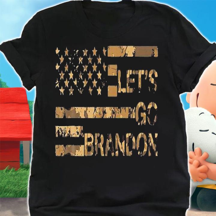 Let's Go Brandon Camouflage American Flag T-Shirt